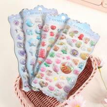 Dreamy Cartoon Candy, Rabbit, Planet, And Ocean 3D Relief Bubble Stickers, Water Panda Cartoon Animals, Cute Notebook Decoration Stickers, Phone Stickers, Also Suitable For Rewarding