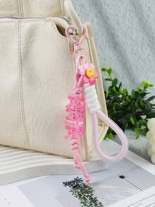 1pc Customized INS Style Minimalist Short Rope Woven Acrylic Plated Colorful English Letter Bead Heart Keychain, Cute Little Sun Acrylic Pendant, Gift For Friends, Family, Birthday Gifts, Customized Keychain, Customized Name, Customized Birthday Gift, Customized Phone Lanyard, Customized Bag Charm,Durable,Colorful,Cute,Adorable,Funny,Kawaii,Y2K,Stylish,Unisex,Casual,Custom,Personalized,Unique,Customized,Ideal Gifts For Him,Ideal Gifts For Her,Her,Boyfriend,Girlfriend,Family,Friends,Delicate Romance,Winter Grace