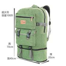 Extra Large Capacity Thick Canvas Backpack, Lightweight Hiking Rucksack, Fatigue-Reducing Shoulder Bag, Worker Travel Bag - Multicolor - View 3