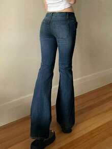 Premium European & American Y2K Streetwear Chic Tight Low-Waist Flare Jeans