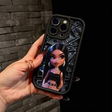 Funda para teléfono: Anime Moda Muñeca  Adorable, Compatible con iPhone 17 16e 16 15 14 13 12 11 Pro Max Mini Air XR XS X 7 8 Plus, Cubierta Trasera Suave de TPU Antigolpes - Negro - Ver 5