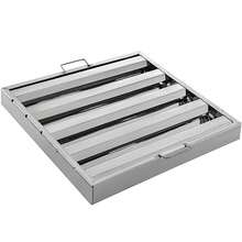 Paquete de 6 filtros de campana de 19,5 pulgadas de ancho x 19,5 pulgadas de alto, filtros de campana comerciales de acero inoxidable 430 de 4 ranuras, filtro de campana extractora para campanas extractoras de cocina comerciales con clasificación de grasa - Plateado - Ver 8