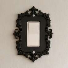 1pc Gothic Style Carved Switch Decorative Panel, Vintage Art Lighting Wall Control Panel, Home Wall Switch Beautifying Accessory, Comes With Screws, No Power Supply Needed - Black - View 4