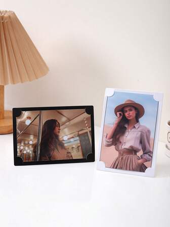 4x6 Inch Black & White Paper Photo Frame | Horizontal & Vertical Tabletop Stand | Minimalist Photo Wall Decor | Birthday Party Holiday Prop | Living Room Bedroom Office Display