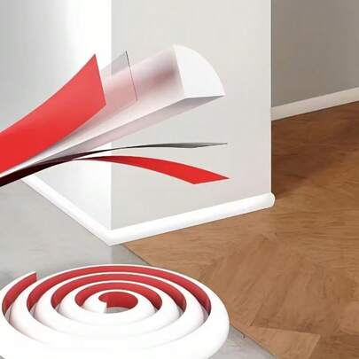 1pc 1m/2m/3 Meters Self-Adhesive PVC Trim White Flexible Quarter Round Molding,Peel And Stick Rubber Trim, Edging For Floor, Bendable Wall Corner Countertop Molding - Flexible Peel & Stick Molding For Bathtub, Wall Corners, Cabinets, Ceilings & Countertops