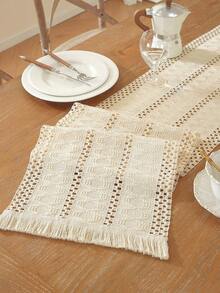 1 chiếc khăn trải bàn sọc rỗng màu be thanh lịch, phong cách trang trại tối giản, thích hợp cho nhà bếp, phòng ăn, phòng khách, nhà riêng, tiệc tùng, khách sạn, nhà hàng, đám cưới, tiệc chiêu đãi, bữa tối, lễ kỷ niệm ngày lễ, trang trí bàn ăn, quà tặng ngày lễ, mọi mùa, nhiều kích cỡ có sẵn - Màu be - Xem 5