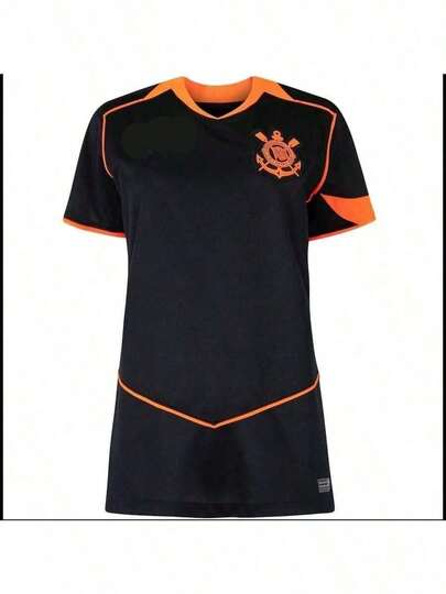 Camisa do Corinthians Baby Look Preto Laranja 25/26 Camiseta Feminina para Mulheres