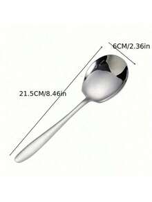 2 Extra Large Stainless Steel Spoon - Polished Surface, Durable And Thickened Design, Suitable For Homes, Hotels, Canteens And Restaurants, Durable Kitchen Utensils, Cooking, Buffet Spoons, Family Dinner Supplies, Party Supplies - Bạc - Xem 2