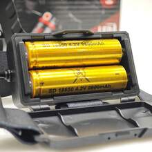 Lámpara táctica LED zoom headlight LJK DT-808-539 frontal recargable, linterna cabeza multiuso, iluminación camping trekking ciclismo, resistente agua, batería larga duración - Negro - Ver 5