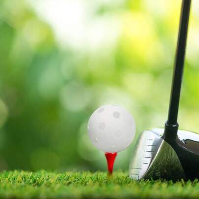 50 Pack Plastic Golf Training Balls 42 Mm Airflow Hollow Golf Balls For Indoor Putting Green Backyard Outdoor Pra...