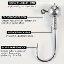 10pcs/25pcs High Carbon Steel Barbed Fishing Hooks, Uncoated Round Ball Pointed Hooks Suitable For Freshwater And Saltwater Fishing, Bass, Trout, Carp - Multicolor - View 8