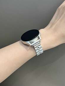 1条18mm/20mm/22mm不锈钢表带，兼容三星Galaxy Watch Series 6/5/4（40mm/44mm）、Active 2（40mm/44mm）、Watch 4 Classic（42mm/46mm）和Galaxy Watch 3（41mm），女士不锈钢替换表带，附赠拆卸工具。 - 銀色 - 查看 3