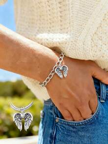 1pc Minimalist Unique Angel Wings Pendant, DIY Crafting, Delicate Accessory, Unisex