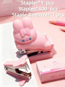 迷你订书钉起钉器和螺丝刀套装，便携实用，轻松取出订书钉，保护您的美甲，适用于办公和学习用品