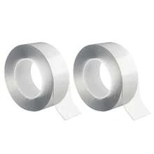 Cinta Doble Cara Extrafuerte - Cinta Doble Cara 3 metros x 10mm Ancho | para Manualidades - Adhesivos para Pared | Cinta Adhesiva Doble Cara(Delgada Pack x2) - Multicolor - Ver 2