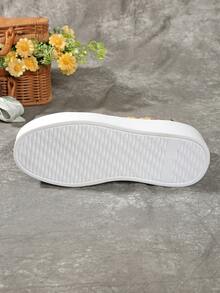 2024新款女士休闲圆头平底一脚蹬乐福鞋，软底厚底，时尚平底鞋 - 薑色 - 查看 7