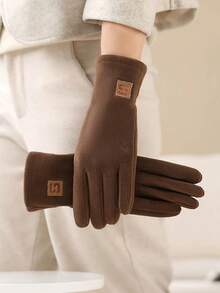 Luvas Femininas de Inverno, Luvas Acolchoadas e Grossas para Proteção contra o Frio Externo, Luvas Quentes de Inverno Femininas, Especialmente Projetadas para Uso no Inverno. Adequadas para Luvas de Tela Sensível ao Toque Femininas. Adequadas para Luvas de Ciclismo e Direção. Com uma Camada de Isolamento de Lã, Estas São Luvas de Inverno para Atividades ao Ar Livre, Luvas de Tela Sensível ao Toque Simples e da Moda que Podem Resistir Efetivamente ao Frio. - Multicolorido - Visão 2