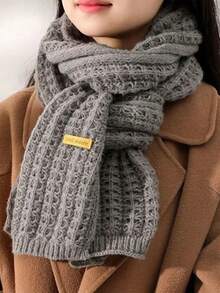 Women's Knitted Scarves - Autumn & Winter, Korean-Style, Versatile, Thickened Warm Shawls, Elegant Ambience, Student Neck Wraps1pcs - Multicolor - View 11