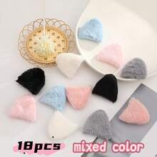 28PCS Mixed Color Mini Cat Ears Patches Set - Double-Sided Craft Embellishments For Sewing, DIY Hair Accessories, Phone Cases & Doll Making Supplies - Multicolor - View 24