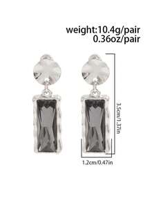 Black Cz Drop Earrings For Women ,Silver Earring For Women Studs Dainty Triple Dangle Earrings Earrings For Women Fashion Accessories - Silver - View 6