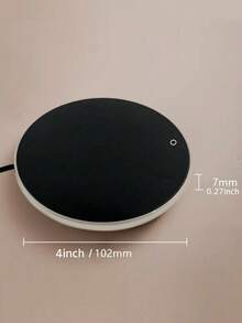 4-Inch USB-Powered Electric Coffee Mug Warmer - Keeps Beverages Warm At 55°C, Perfect For Coffee, Tea, Water & Chocolate - Sleek Silvery Design