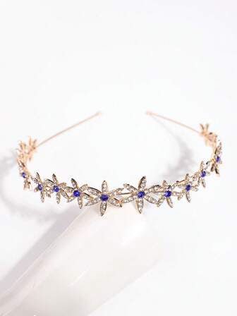 1pc Bridal Headpiece, Elegant Sparkling Crystal Crown Headband Wedding Hair Accessory, Coronas, Tiara, Costume Crown