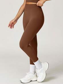 Yefecy Women's Outdoor Sports Tight Pants - High Elastic Quick-Dry Yoga Pants, Suitable For Hiking, Climbing And Gym Spring - Brown - View 5