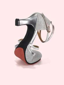 Women's Dance Shoes With Rubber Sole, Suitable For Indoor And Outdoor Dancing Such As Latin, Tango, Waltz And Salsa - Silver - View 6