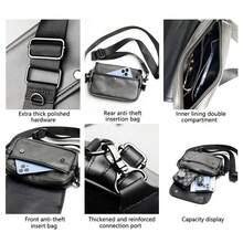 حقيبة كتف للرجال من جلد البولي يوريثان، عصرية وأنيقة، حقيبة مربعة صغيرة بطراز الشارع للشباب، حقيبة ظهر، حقيبة رسول