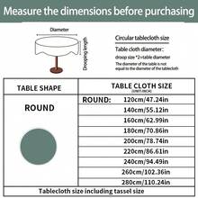 1 khăn trải bàn tua rua tròn, trang trí bàn theo phong cách đồng quê tươi mới, khăn trải bàn kẻ caro kaki chống bụi có tua rua, thích hợp cho nhà ở, dã ngoại hoặc tiệc ngày lễ, trang trí phòng, trang trí nhà bếp, trang trí nhà cửa - Màu Khaki - Xem 3