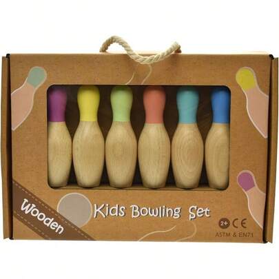 Wooden Bowling Set, Olive