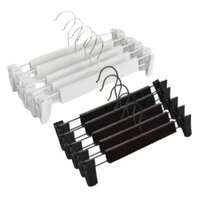 20pcs Black Plastic Clothes Hangers With 2 Adjustable Rust-Proof Clips Skirt/Dress Hangers And 360 Degree Rotating Hook Pants/Jeans Hangers, 10pcs/Set - Black - View 12