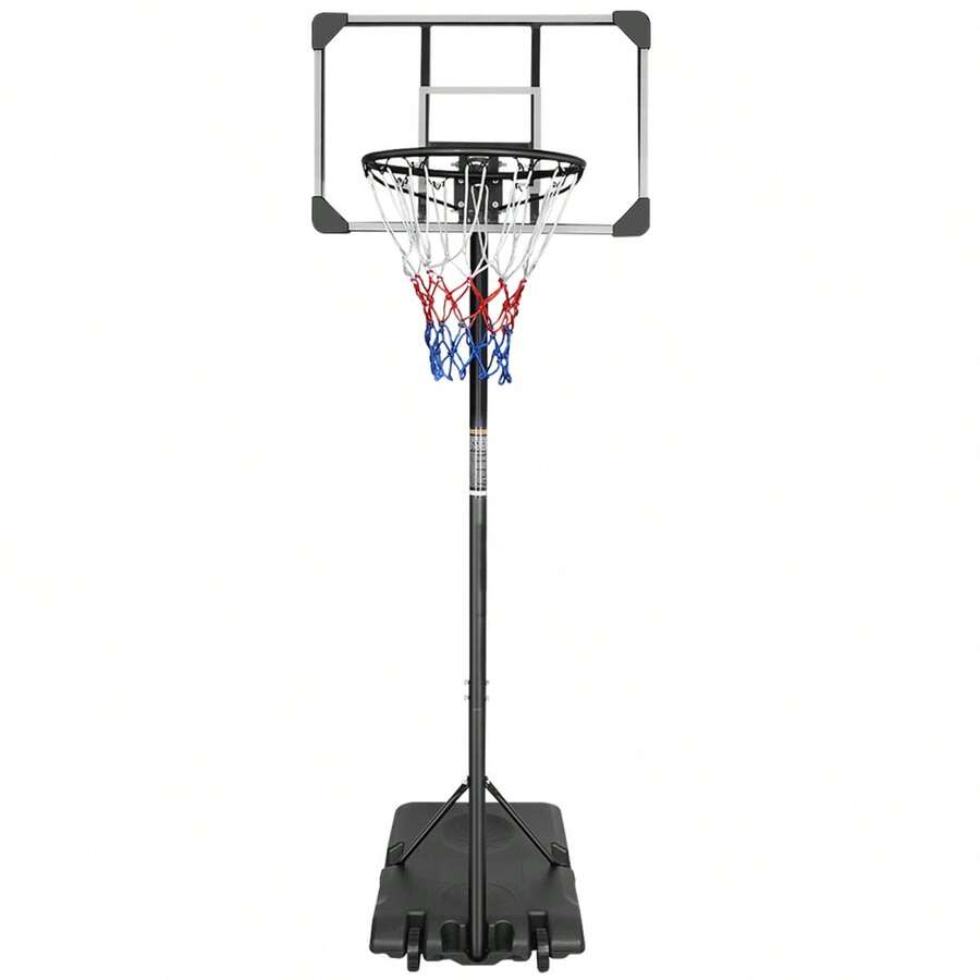 Portable Basketball Hoop, Height Adjustable Basketball Hoop 170-213cm, Target System For Kids, Teens, Youth And Adults Outdoor/Indoor, 71.1cm Unbreakable Backboard And Wheels