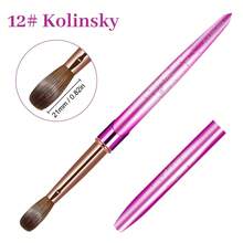 Kolinsky Acrylic Nail Brush, Suitable For Acrylic Nails, Professional Nail Brush, Purple Gradient Embossed Handle, Nail Extension Tool, Nail Painting Brush, Suitable For Acrylic Powder Nails, DIY Home Nail Salon - Purple - View 8