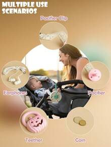 1pc Personalized Customization Name Baby Silicone Pacifier Holder Donut Shape Zipper Pacifier Box Soft Pacifier Box Print On Demand Baby Stuff Custom Nipple Storage Box