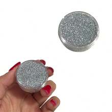 Diamantina Brillantina Glitter Comestible de 7 gramos. Ideal para Repostería o Bebidas. - Plata - Ver 4