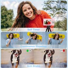 4400MP 全高清 1080P 紧凑型数码相机，16 倍光学变焦，附赠 32GB SD 卡和挂绳，适合初学者的口袋相机（粉色） - 粉色 - 查看 6