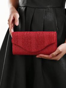 Sac de soirée élégant et simple avec paillettes, sacs à main pour femmes et dames, sac à main de fête étincelant, sac de mariage. Sac à main pour fête, femme, parfait pour fête, mariage, bal de promo, dîner/banquet, meilleur cadeau pour femme. Portefeuille de dîner avec paillettes pour carnaval - Rouge - Voir 8