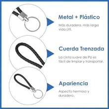 Llaveros de Cuero Trenzado para Coche, llavero cuero coche, Accesorio Elegante y Funcional, Compatible con Todos los Modelos Automóvil, Diseño Original y Duradero Mejora la Organización de Tus Llaves(default) - Multicolor - Ver 5