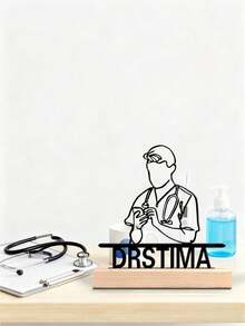 Fashion Customized Doctor Metal Art, Custom Stethoscope, Rehabilitation Therapy Metal Ornaments With Wooden Base, Perfect Gift For Doctor, Nurse's, Hospital Workers, Rehabilitation Therapist, Special Family Decoration, Office Decor, Room Decor, Home Decor, Holiday Decor, Festivals Decor