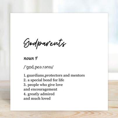 1PC Godparent Definition Card, Will You Be My Godparent Proposal, Christening Card For Godmother, Godfather Or Guide Parent, Keepsake Gift