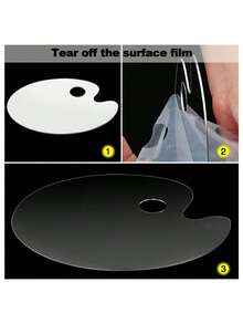 1pc/2pcs Transparent Acrylic Palette, For Watercolor, Oil Painting, Nail Art And Makeup, Non-Stick Easy To Clean Oval Artist Mixing Tray, Suitable For Acrylic And Oil Paint, Crafts, Back To School