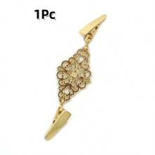 1Pc/2/4/6Pcs Fashion Sweater Clip Geometric Hollow Cardigan Clip Fashion Clothing Decoration Brooch Vintage Alloy Sweater Clip Silk Scarf Cardigan Button Shirt Collar Pin Anti-Slip Buckle Pin Keep Your Cardigan Collar With Fashion Accessories - Multicolor - View 30