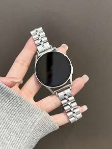 1条18mm/20mm/22mm不锈钢表带，兼容三星Galaxy Watch Series 6/5/4（40mm/44mm）、Active 2（40mm/44mm）、Watch 4 Classic（42mm/46mm）和Galaxy Watch 3（41mm），女士不锈钢替换表带，附赠拆卸工具。 - 銀色 - 查看 6
