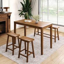 Sophia & William Dining Table Set For 4, Wooden Kitchen Table Set With Bench And 2 Chairs, Space-Saving Farmhouse Dining Sets,Rustic Caramel - 鄉村焦糖 - 查看 1
