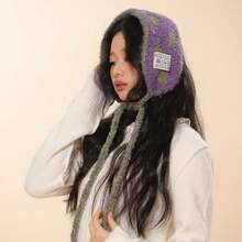 女士波点针织围脖头带，多功能围巾/耳罩，秋冬季保暖 - 彩色 - 查看 5