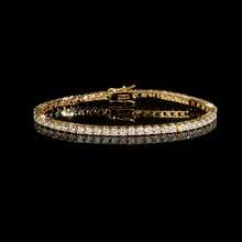 MDFUN 2 Pares de Pulseiras de Tênis, Banhadas a Ouro Branco/Amarelo 18K, Pulseira de Tênis Moissanite Redonda de 3mm, 6,5-8,5 Polegadas