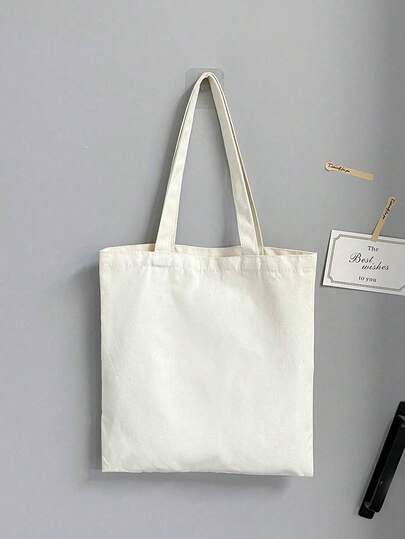 Large Capacity Reusable Canvas Tote Bag, Multifunctional Shopping Bag For Men