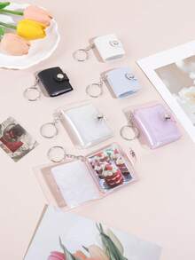 1pc 1-Inch 2-Inch Mini Photo Album With Keychain, Student Hanging Album For ID Photos, Fashion Portable Photo Album, Gift For Friends - Multicolor - View 4