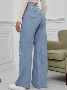 Women's Mid-Rise Solid Color Non-Stretch Jeans - An Elegant And Sexy Choice For Casual Wear And Lounging